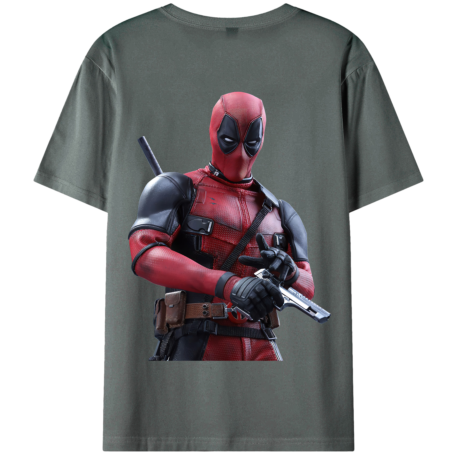 （画像用） Deadpool デッドプール 綿100％半袖Tシャツ（背面プリント）